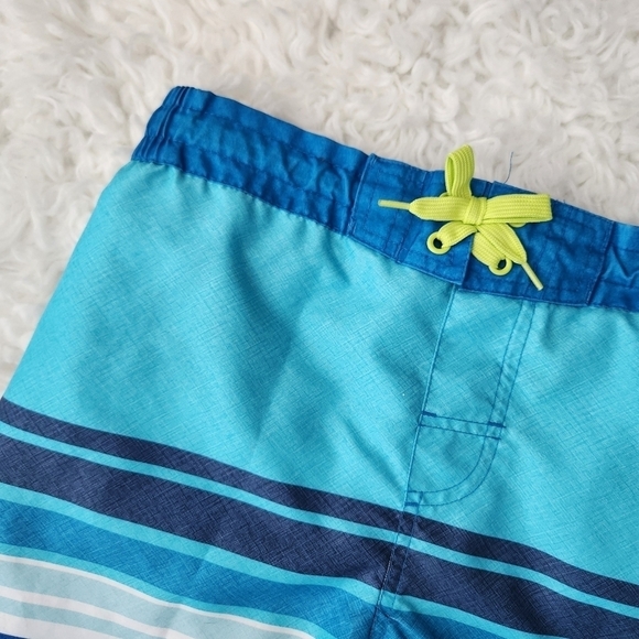 LAGUNA Boys UPF 50 Boys Stripe Drawstring Boardshorts Swim Trunks. Size Large (1 - Picture 2 of 6